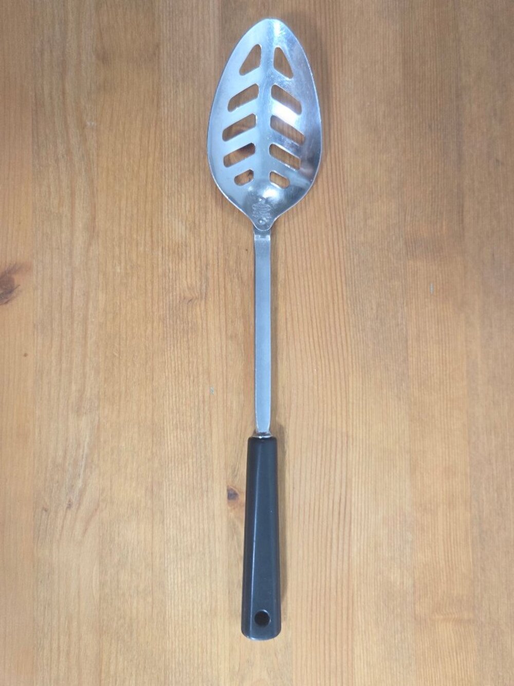 Vintage ANDROCK 12-1/4" Stainless Steel Slotted Cooking Spoon; USA (RF1038)